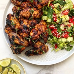 HOT WINGS WITH WATERMELON & MINT SALAD